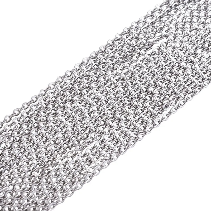 10m 304 Stainless Steel Rolo Chain – 2x1.5mm Cable for Jewelry Making