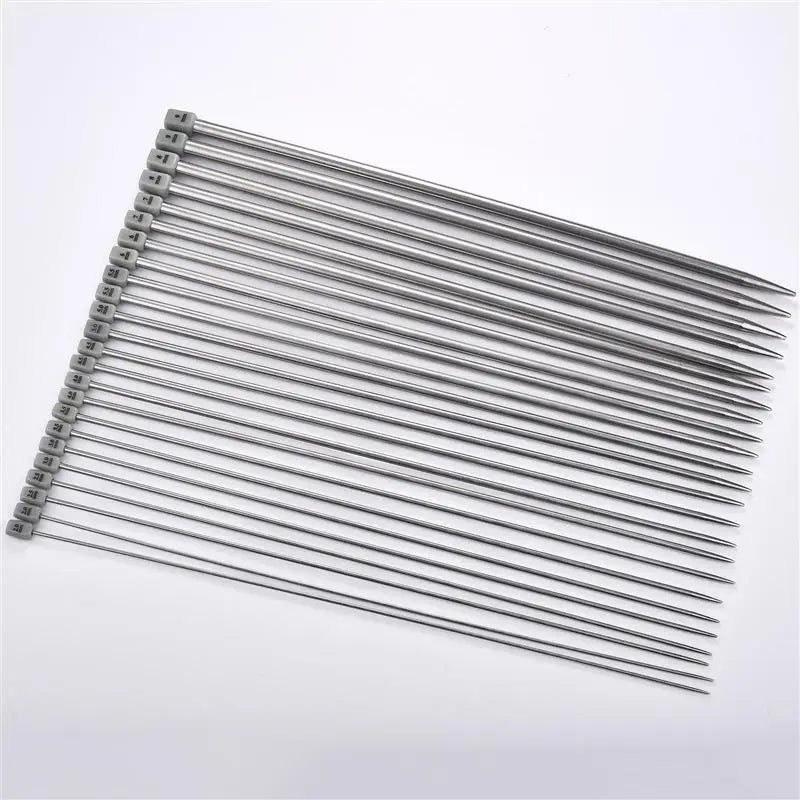 35cm Stainless Steel Knitting Needle Set – Sizes 2–10mm