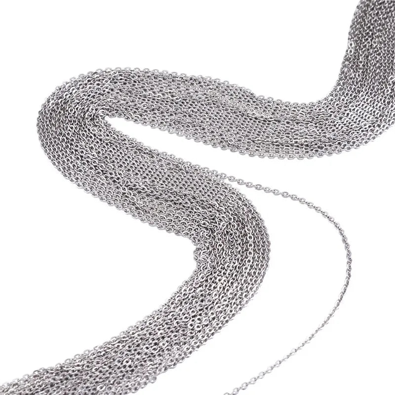 10m 304 Stainless Steel Rolo Chain – 2x1.5mm Cable for Jewelry Making