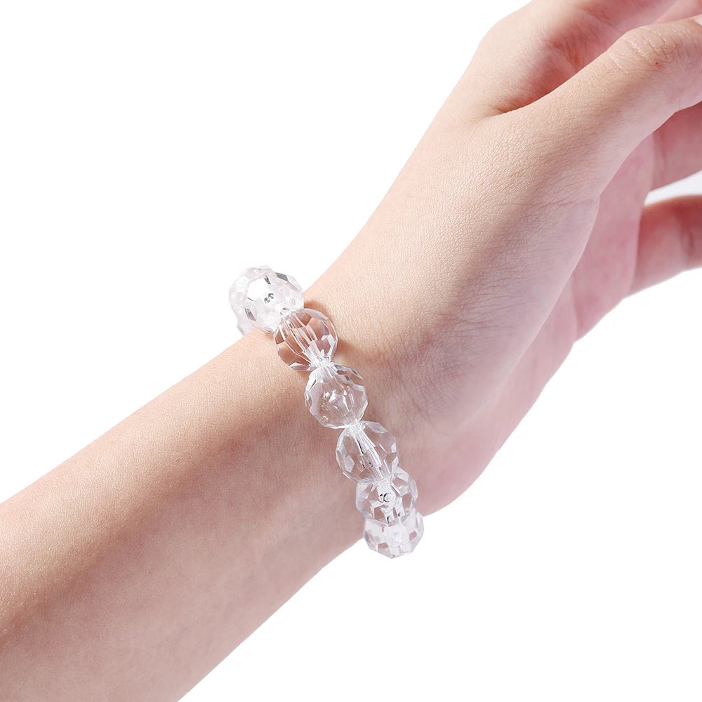 10–300pcs Faceted Transparent White Acrylic Beads – 4–16mm Spacer Beads