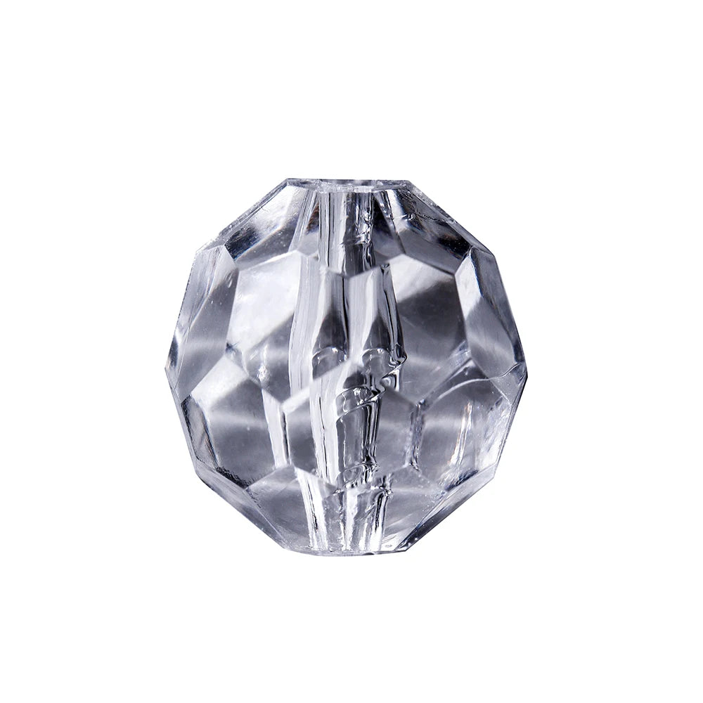 10–300pcs Faceted Transparent White Acrylic Beads – 4–16mm Spacer Beads