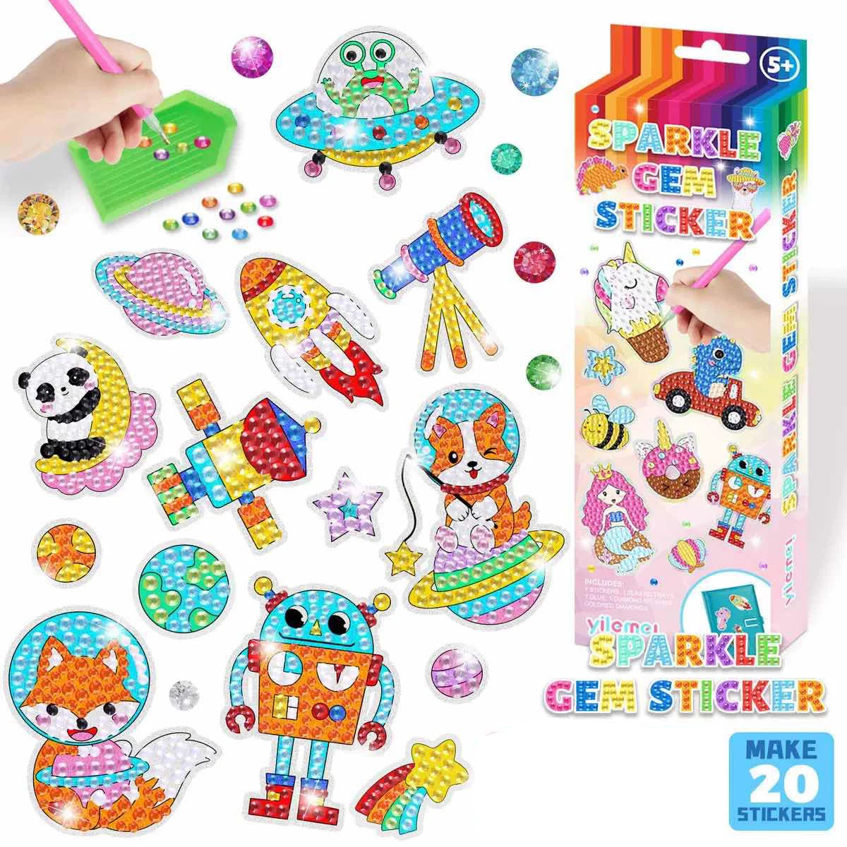 5D Diamond Painting Sticker Kit – DIY Gem Art Craft Set for Kids