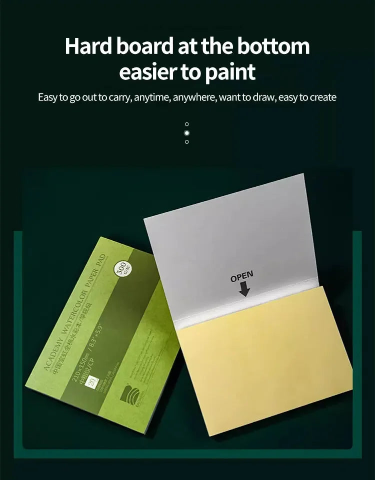 100% Cotton Watercolor Paper Pad – 20 Sheets, 200gsm/300gsm Sketchbook