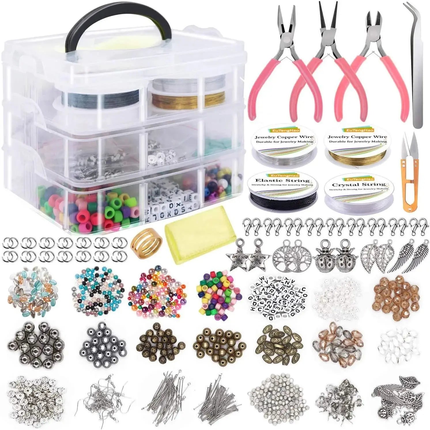 1171pcs Ultimate DIY Jewelry Making Kit – Beads, Charms, Tools & Accessories