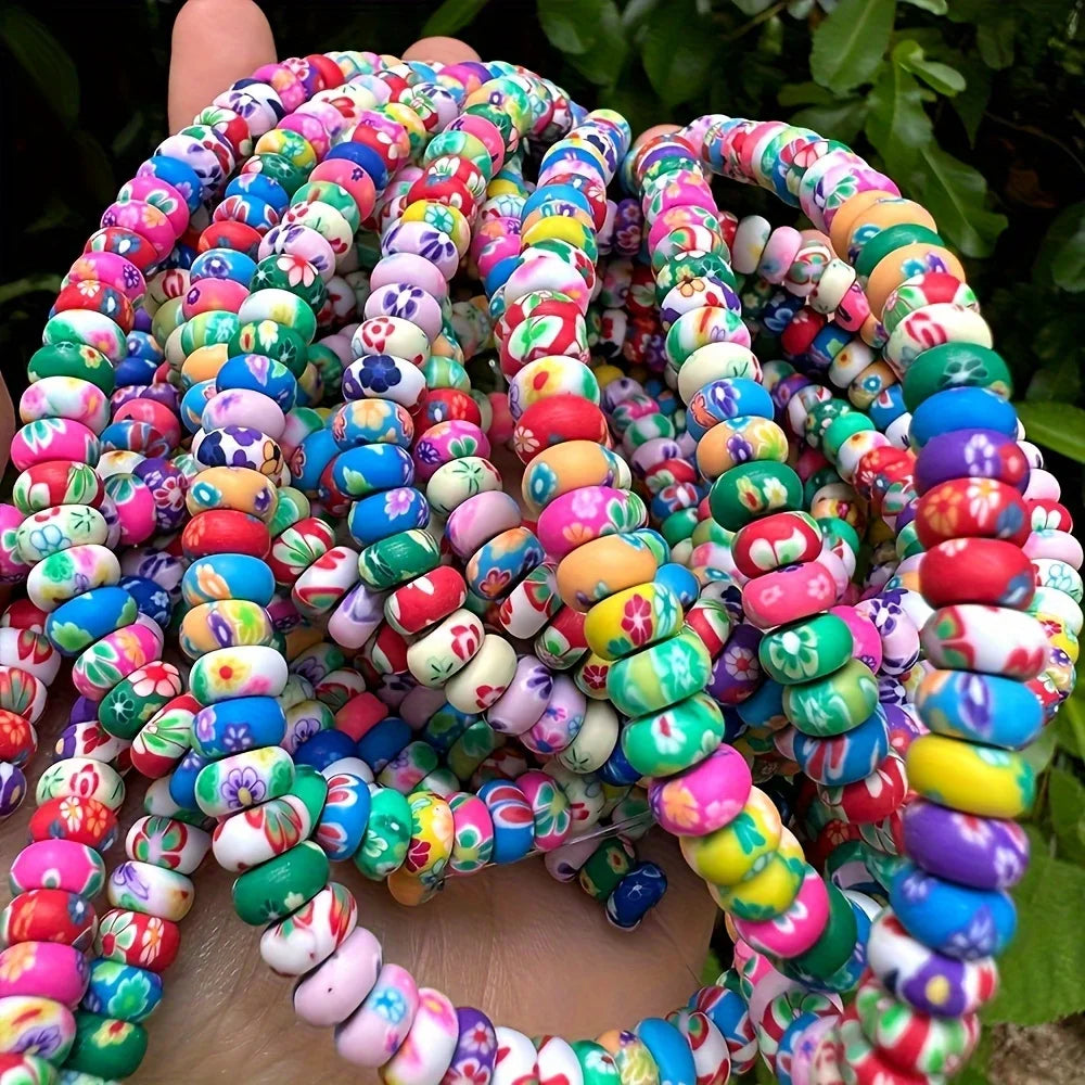 100pcs Colored Polymer Clay Beads – Jewelry Making Accessories