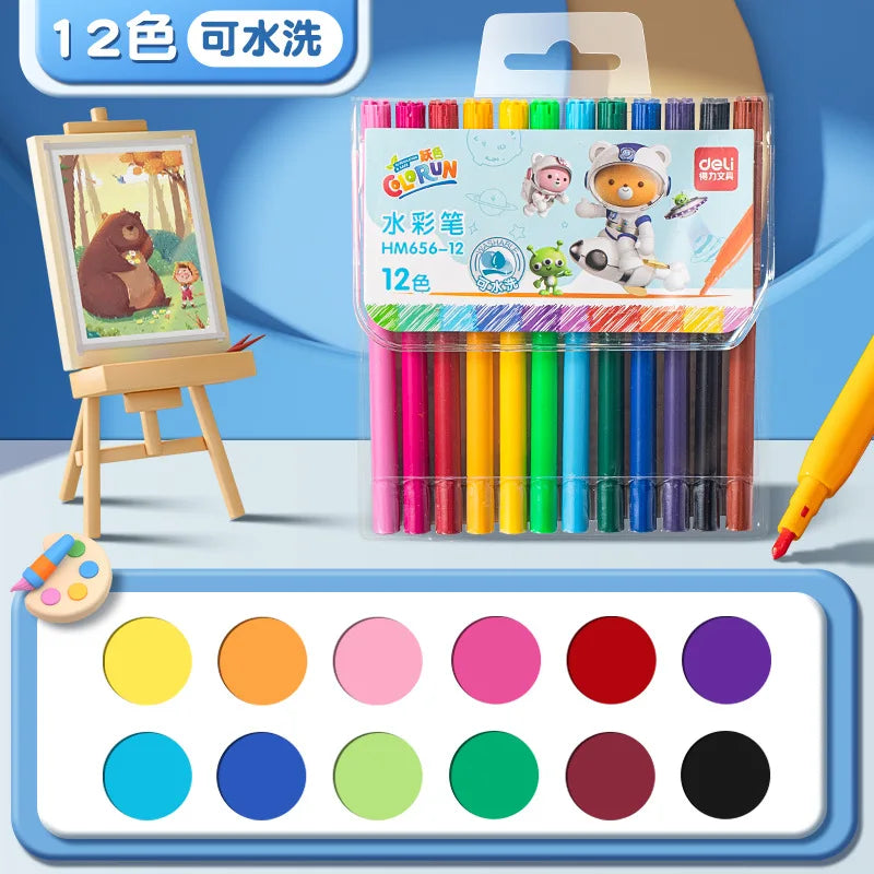 Washable Markers Set for Kids – 12/24/36/48 Safe, Non-Toxic Art Colors