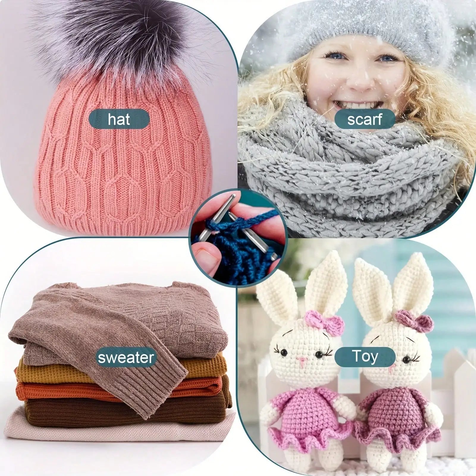 8-Piece Stainless Steel Knitting Needle Set – Circular Weaving Tool