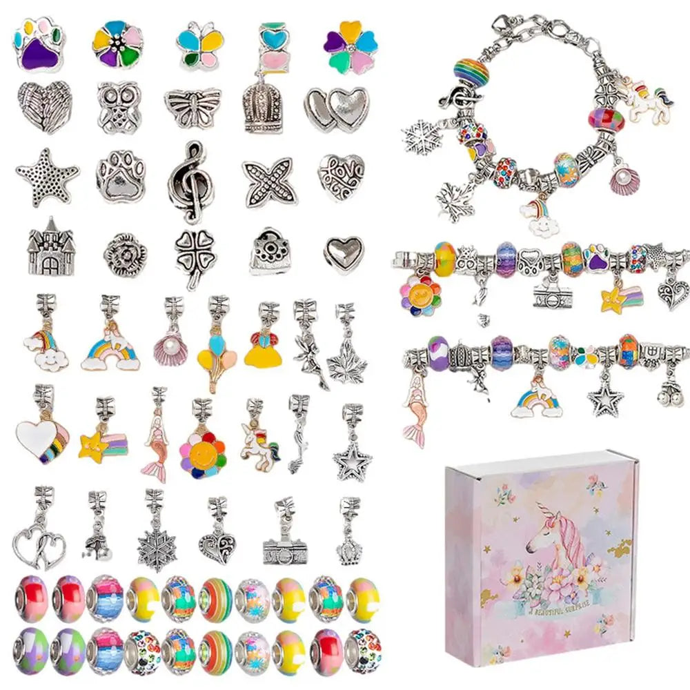 Charm Bracelet Making Kit – Kids Jewelry & Bead Craft Set