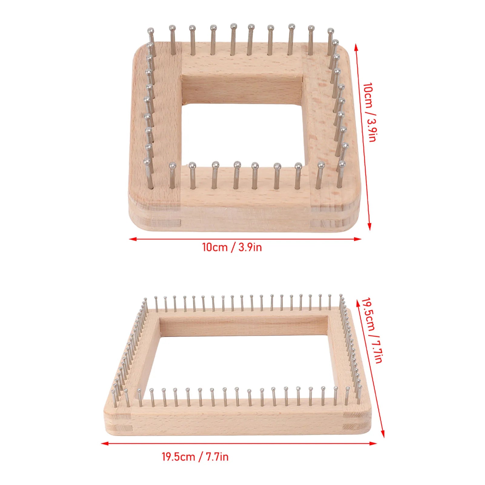 Wooden Knitting Loom with Hooks – Crochet Board for Weaving Projects