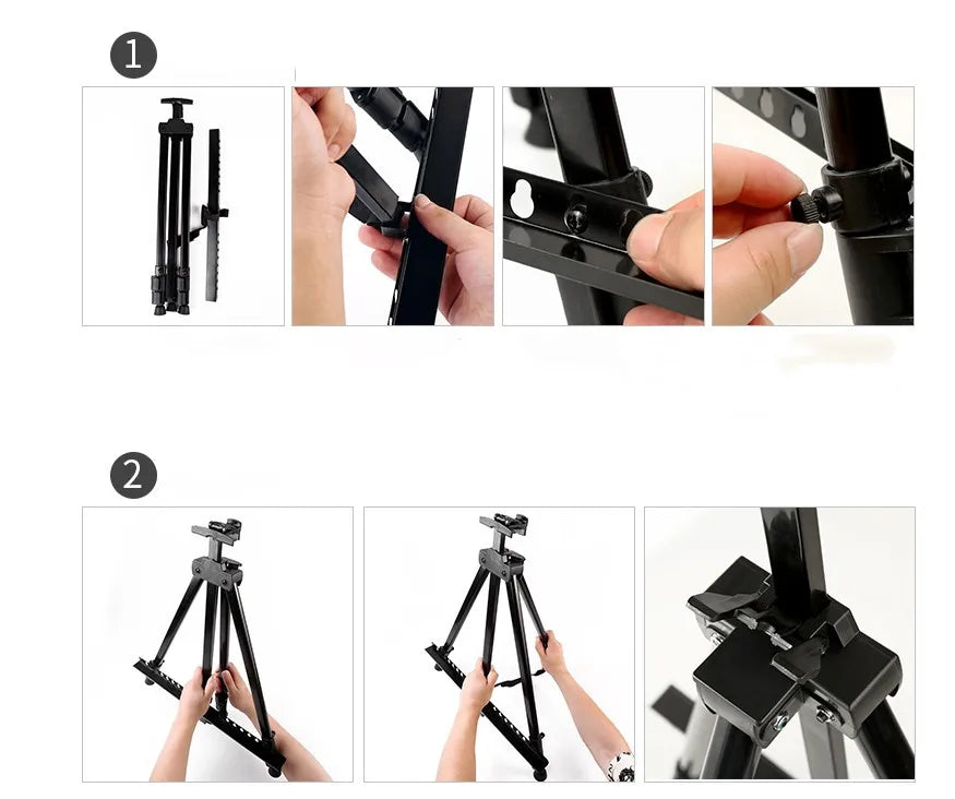 Portable Adjustable Metal Sketch Easel – Foldable Art Stand with Carry Bag