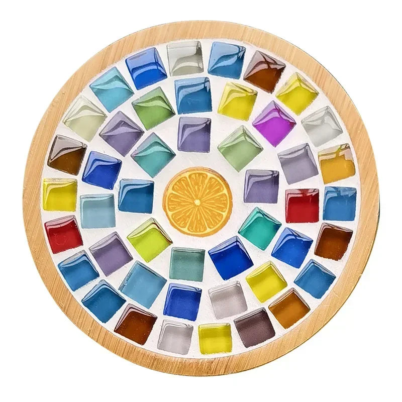 DIY Mosaic Coaster Kit – Bamboo Craft Pad for Kids & Adults