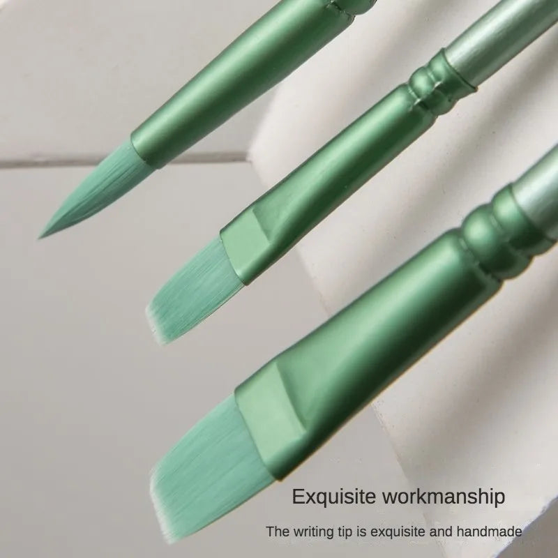 4/6-Piece Watercolor Brush Set – Soft Nylon, Flat & Round Tips