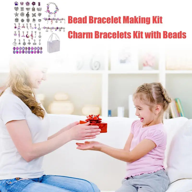 Charm Bracelet Making Kit – Kids Jewelry & Bead Craft Set