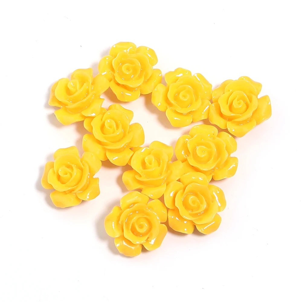1 Strand Rose Camellia Flower Beads – 6–15mm Artificial Coral Beads