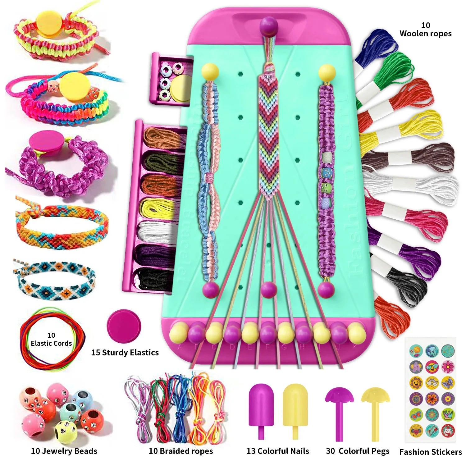 Friendship Bracelet Making Kit – Arts & Crafts Gift Set for Girls