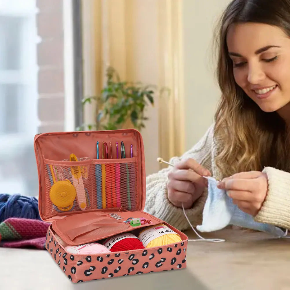 Beginner Crochet Kit with Bag – Yarn, Hooks & Tools for Adults