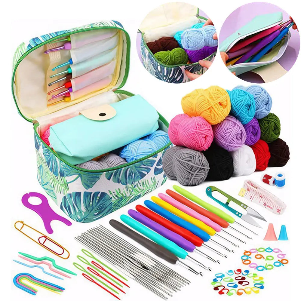 87pcs Crochet Hook Set with Case – Ergonomic Kit for Beginners & Crafters