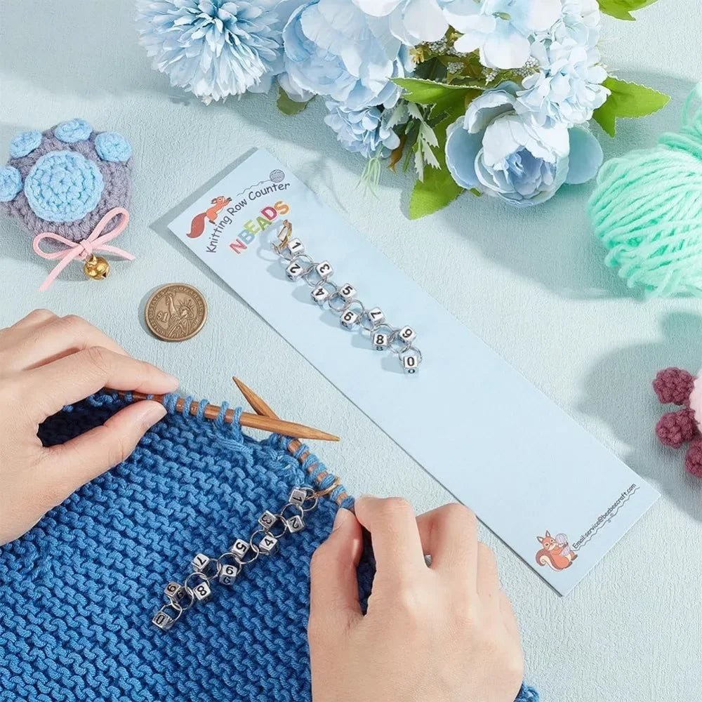 Acrylic Row Counter Chain – 2 Pcs Knitting Stitch Markers