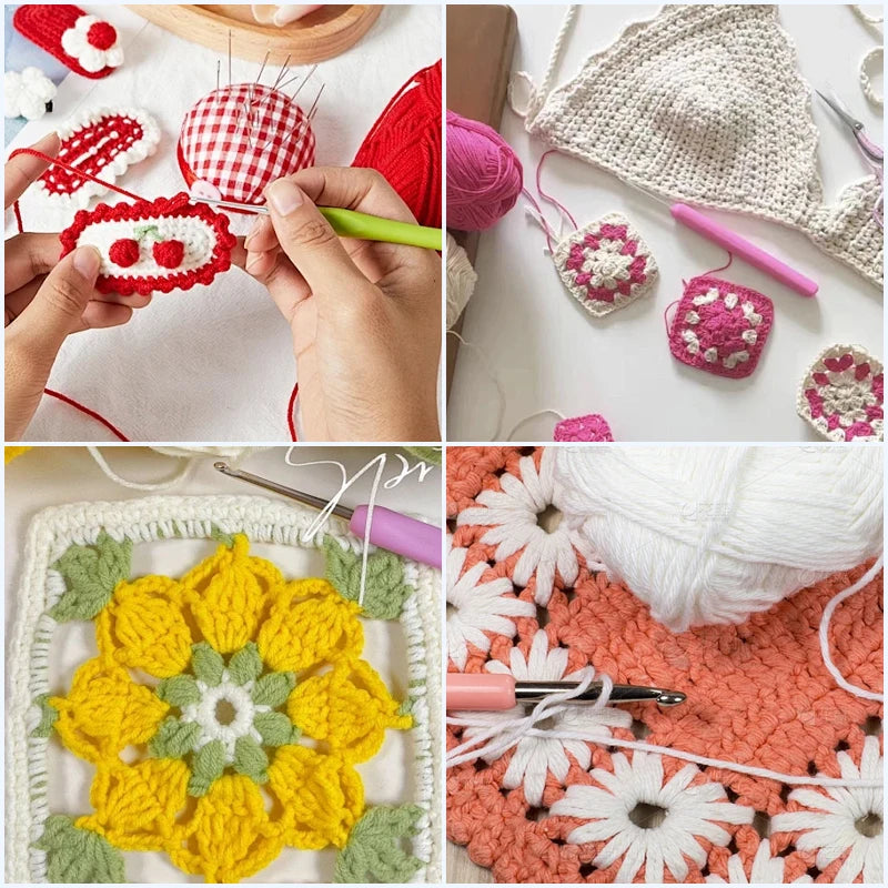 Ergonomic Crochet Hook Set – Rubber Grip Knitting & Weaving Tools