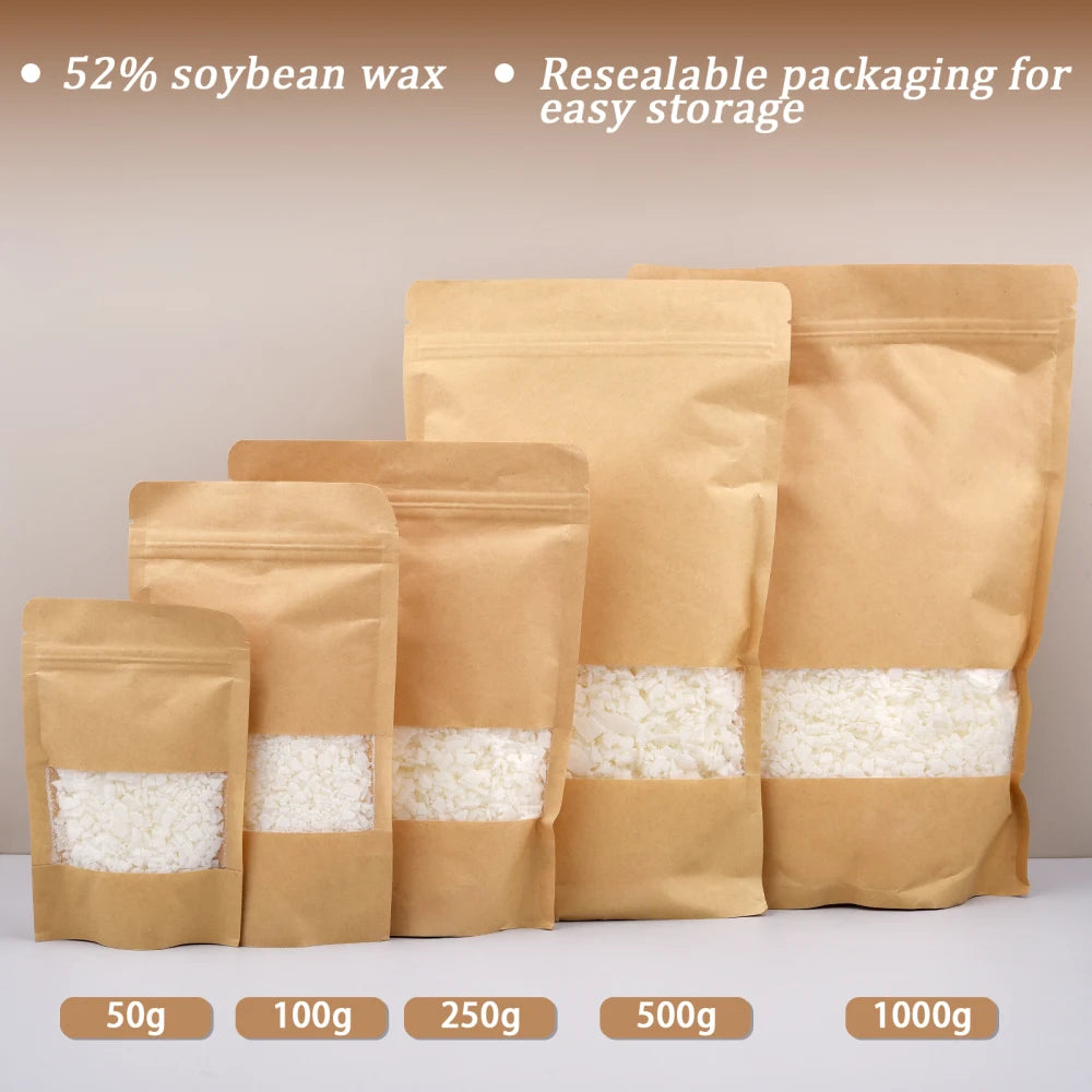 Natural Soy Wax Flakes – 50g to 1000g for Candle Making