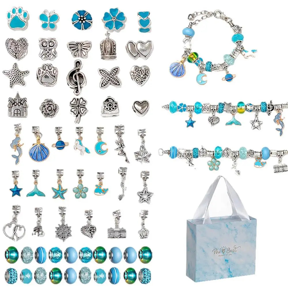 Charm Bracelet Making Kit – Kids Jewelry & Bead Craft Set