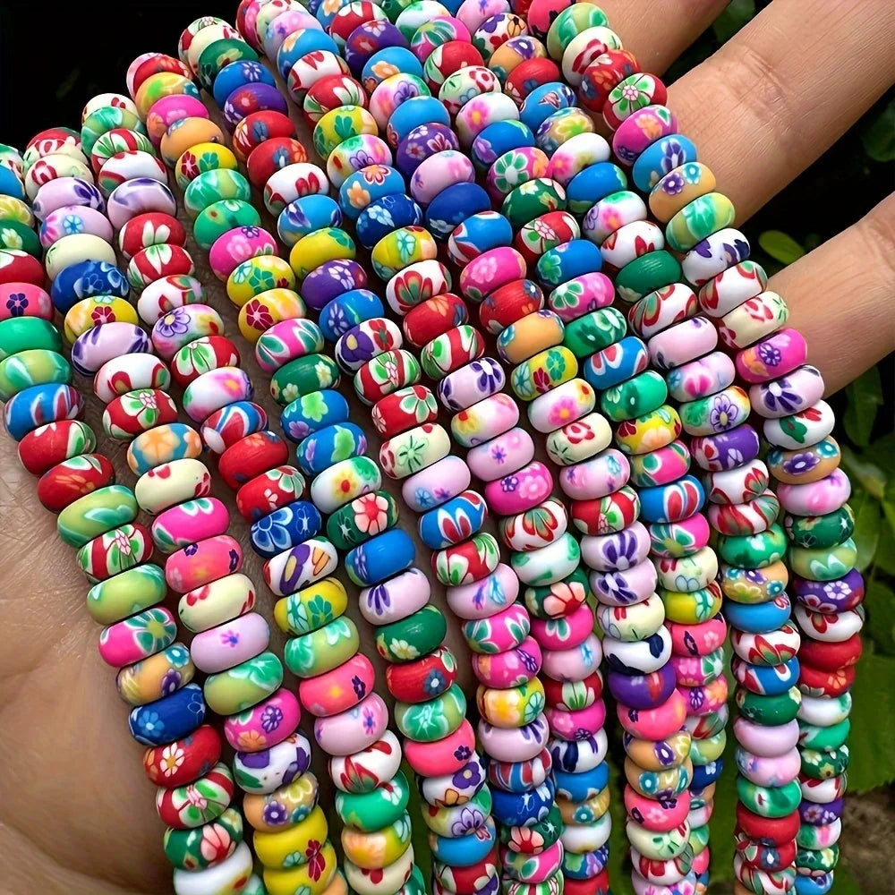 100pcs Colored Polymer Clay Beads – Jewelry Making Accessories