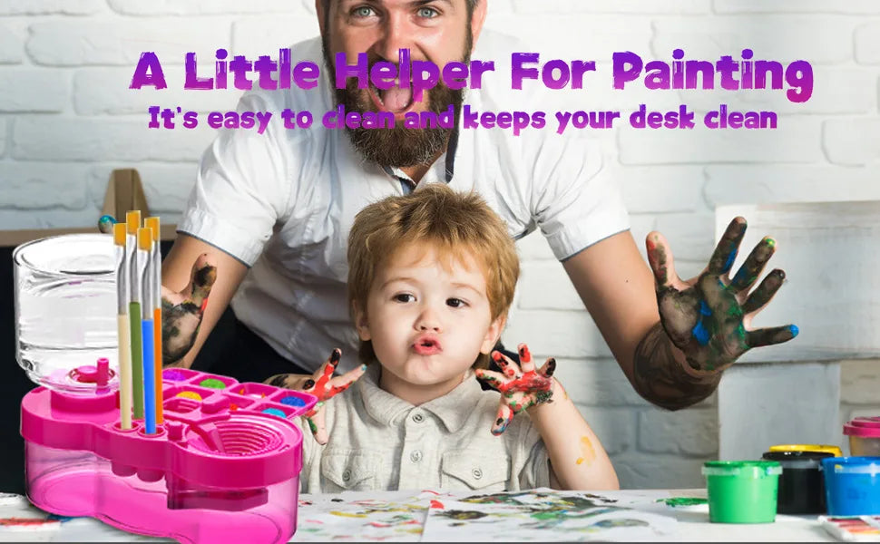 Automatic Paint Brush Cleaner with Drain – Water Circulation Cleaning Bucket