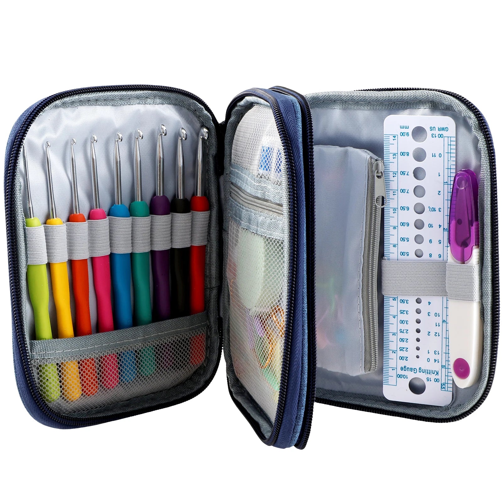 72/144pcs Ergonomic Crochet Hook Set – 2mm–6mm with Storage Case