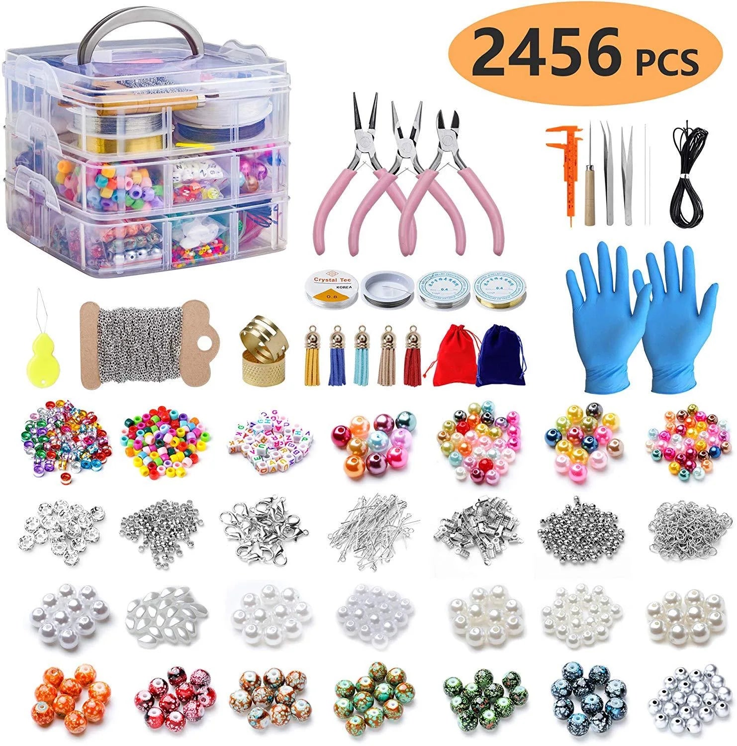 2456-Piece Deluxe DIY Jewelry Making Kit – Beads & Accessories Set