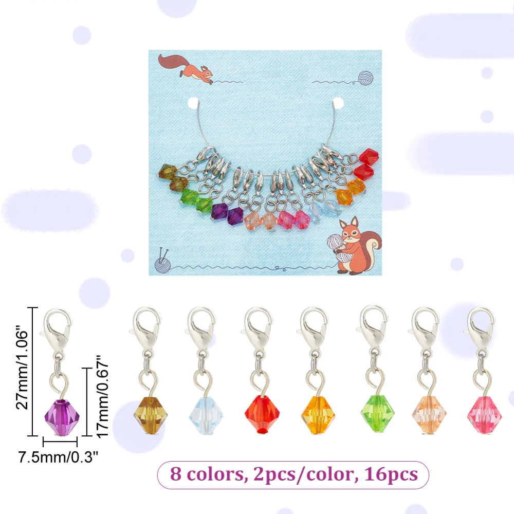 Acrylic Row Counter Chain – 2 Pcs Knitting Stitch Markers