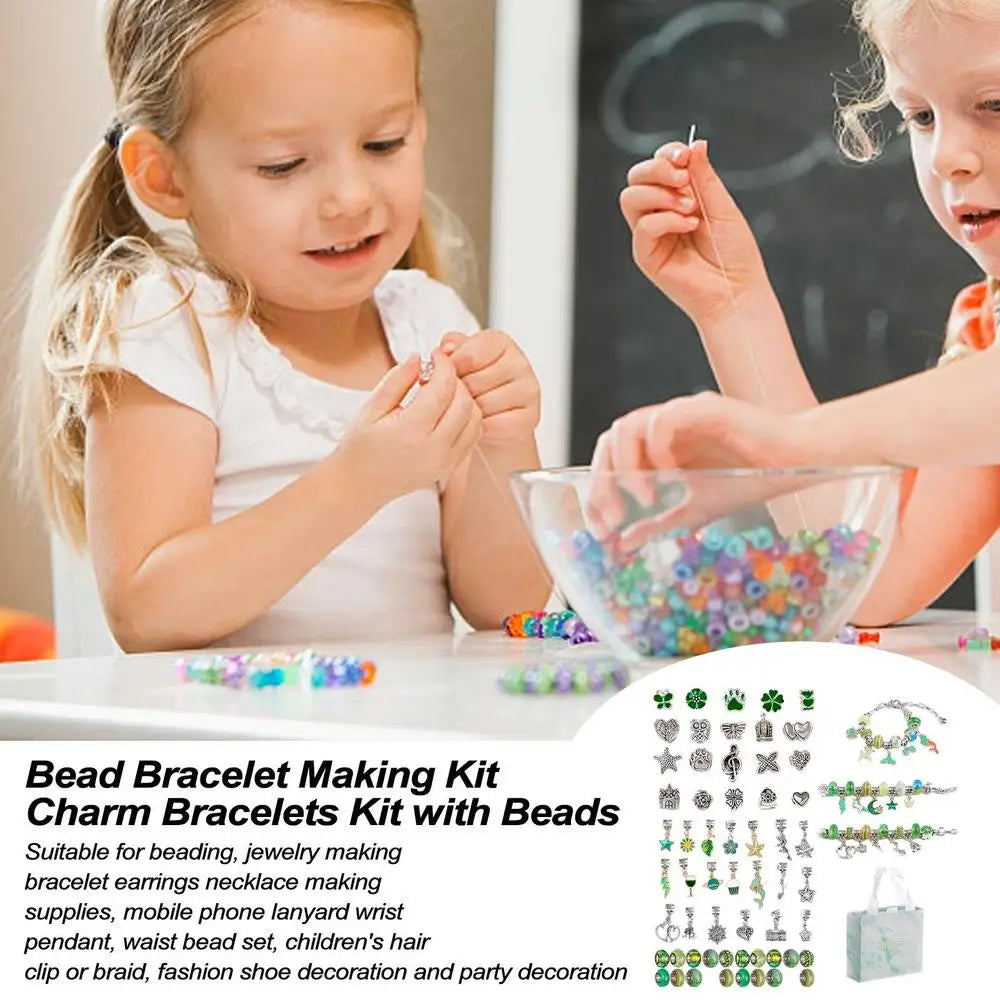 Charm Bracelet Making Kit – Kids Jewelry & Bead Craft Set