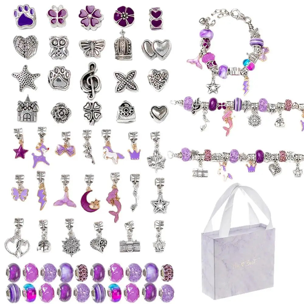 Charm Bracelet Making Kit – Kids Jewelry & Bead Craft Set