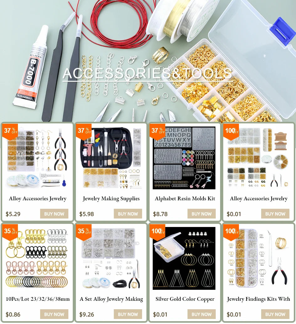 Jewelry Making Kit – Alloy Findings & Copper Wire Set