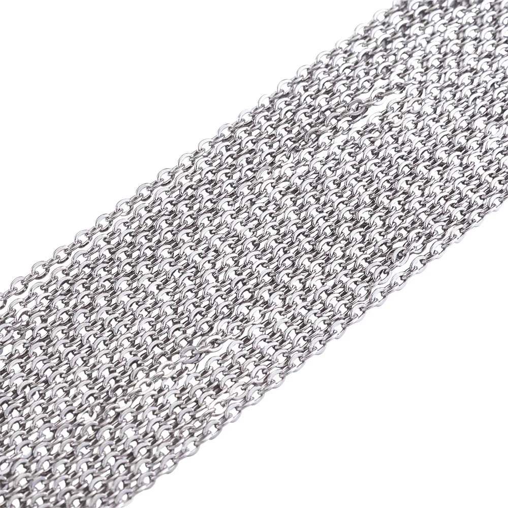 10m 304 Stainless Steel Rolo Chain – 2x1.5mm Cable for Jewelry Making