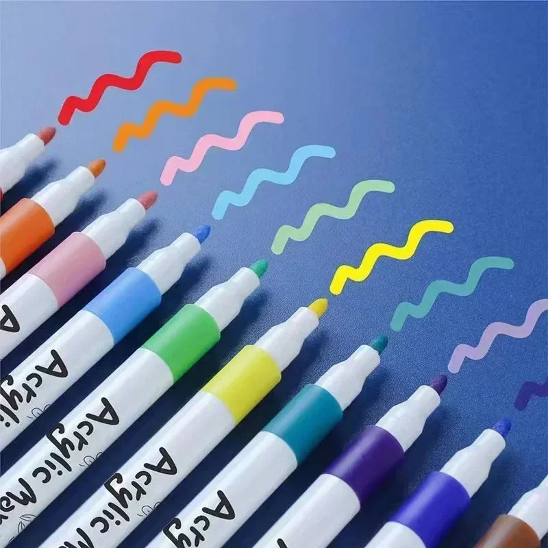 Acrylic Marker Pen Set – 12 to 60 Colors, Soft Tip