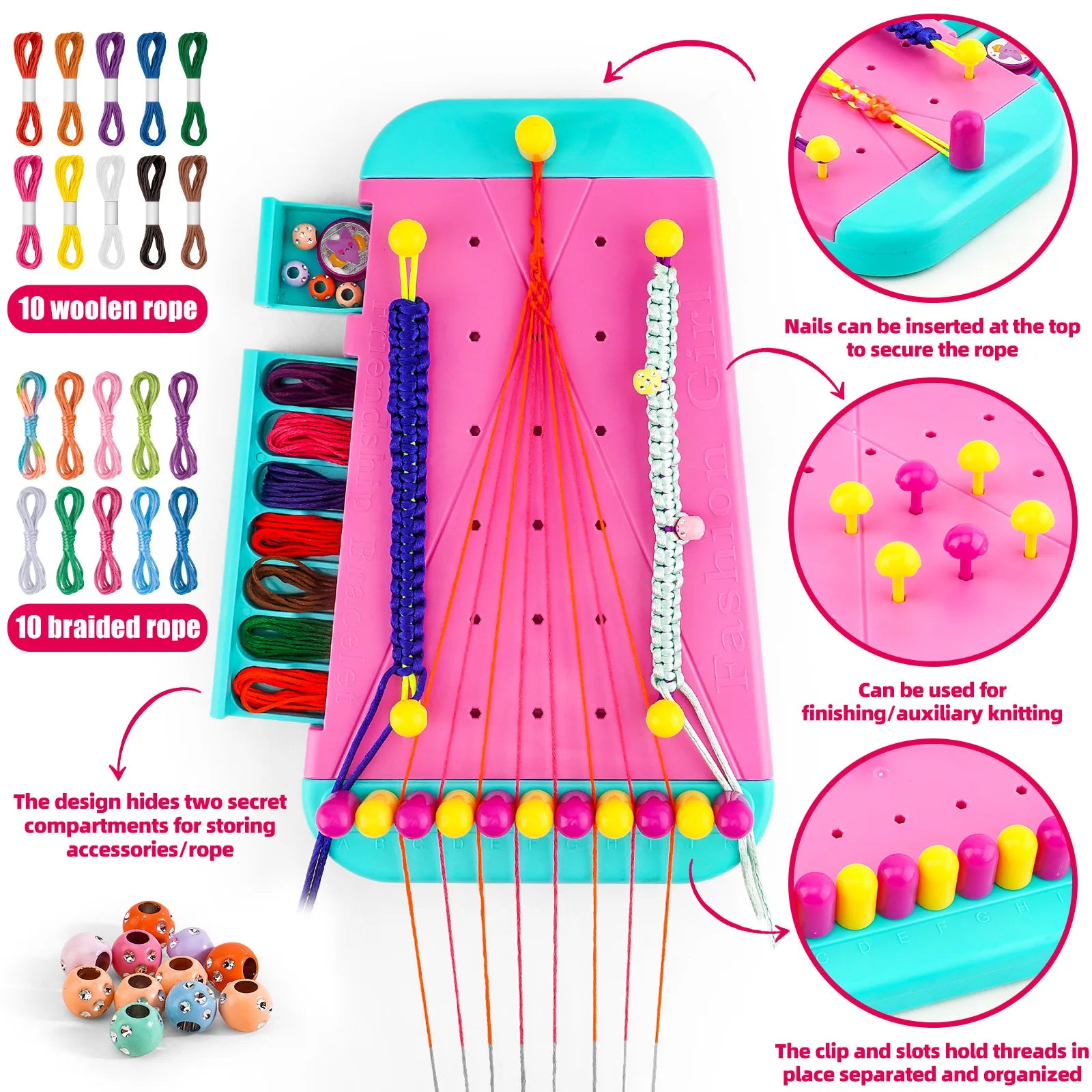 Friendship Bracelet Making Kit – Arts & Crafts Gift Set for Girls