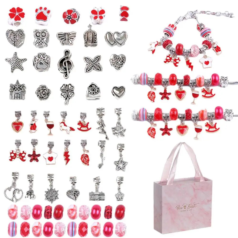 Charm Bracelet Making Kit – Kids Jewelry & Bead Craft Set