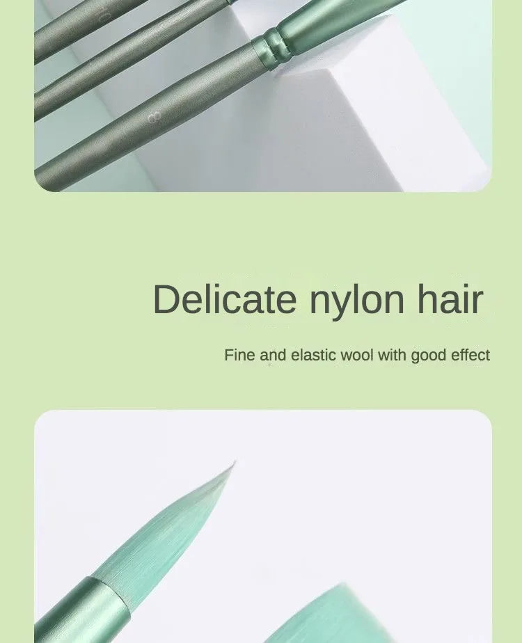 4/6-Piece Watercolor Brush Set – Soft Nylon, Flat & Round Tips