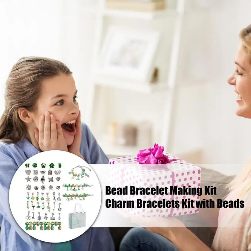 Charm Bracelet Making Kit – Kids Jewelry & Bead Craft Set