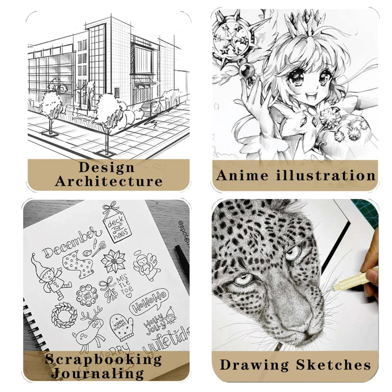 Micron Pigment Liner Pen Set – Fine Line & Brush Markers for Art & Manga