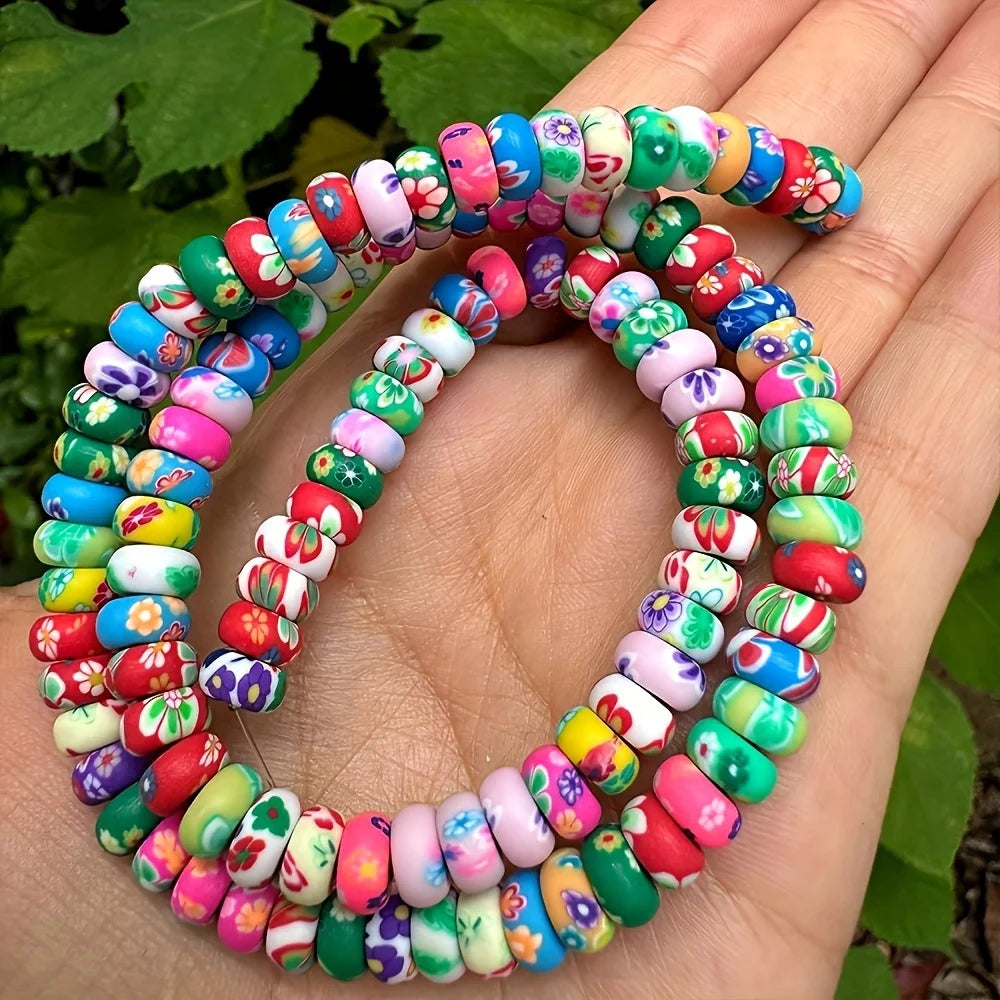 100pcs Colored Polymer Clay Beads – Jewelry Making Accessories