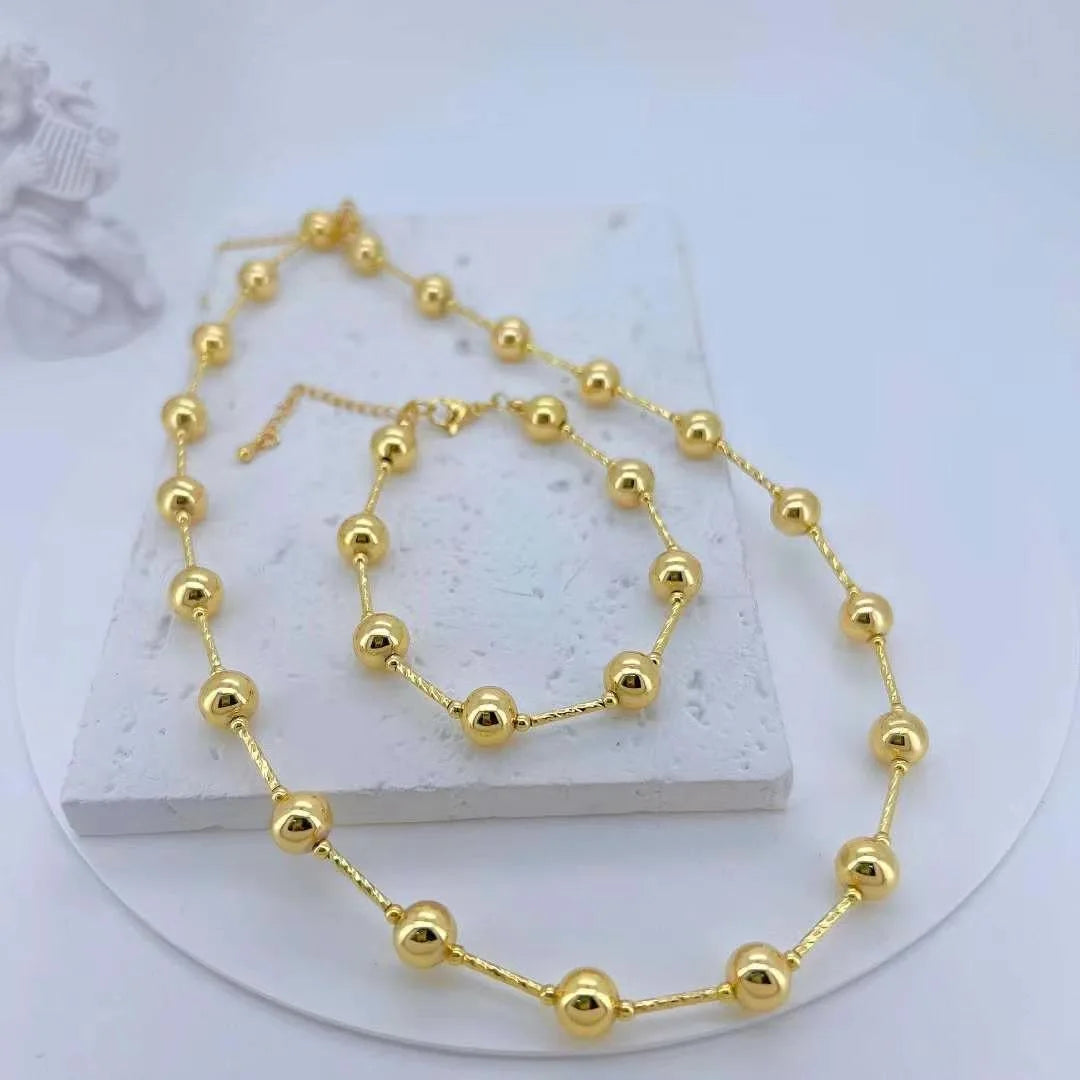 18K Gold Plated Spacer Beads – 2mm–6mm Round Metal Beads for DIY Jewelry