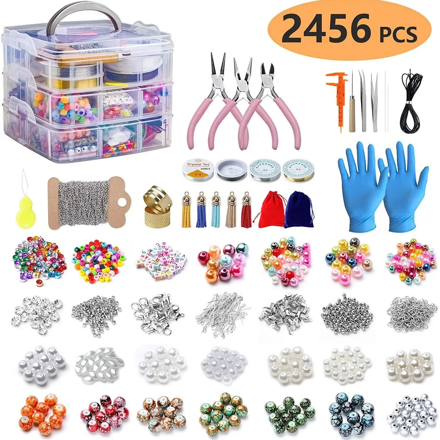 2456-Piece Deluxe DIY Jewelry Making Kit – Beads & Accessories Set