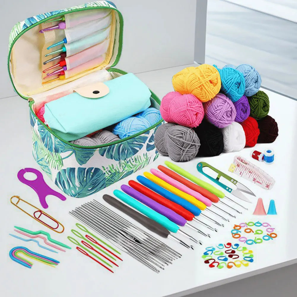 87pcs Crochet Hook Set with Case – Ergonomic Kit for Beginners & Crafters