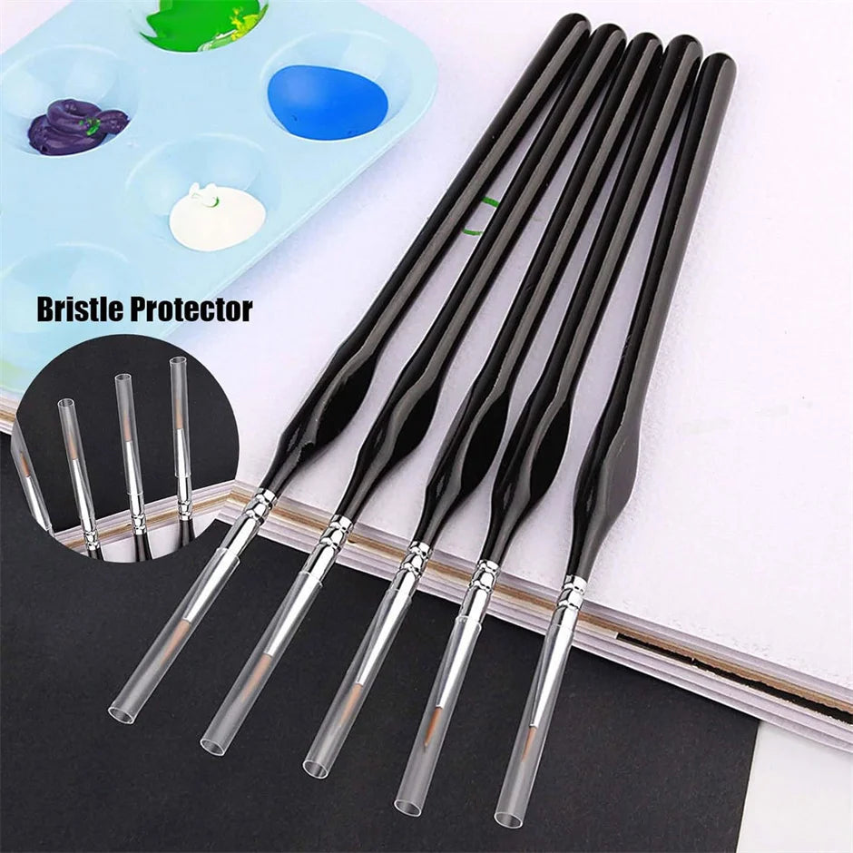 11pcs Miniature Paint Brush Set – Fine Tip Detail Brushes with Triangular Handles