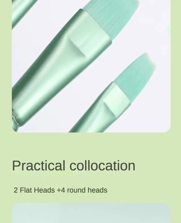 4/6-Piece Watercolor Brush Set – Soft Nylon, Flat & Round Tips