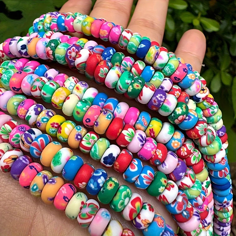 100pcs Colored Polymer Clay Beads – Jewelry Making Accessories