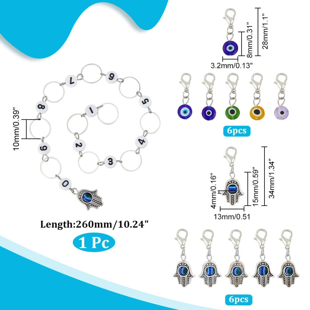 Acrylic Row Counter Chain – 2 Pcs Knitting Stitch Markers