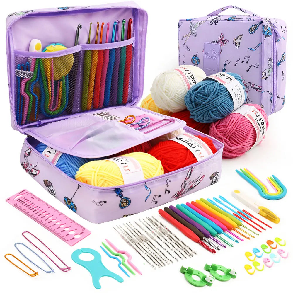 59Pcs Beginner Crochet Kit with Storage Bag