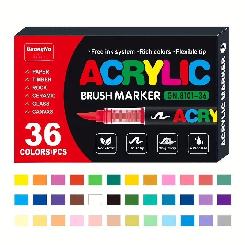 12–168 Color Acrylic Art Markers – Soft Tip, Multi-Surface Paint Pens